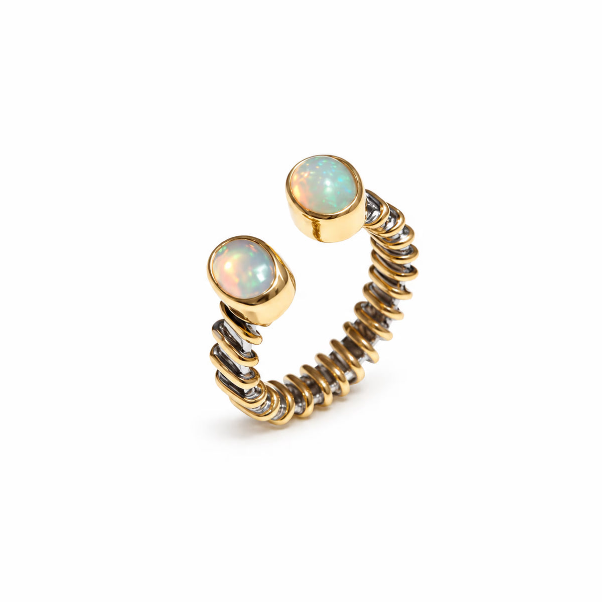 Srebrni prsten s pozlatom i opalom DWP127