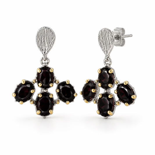 srebrne naušnice s jantarom, naušnice s jantarom, jantarne naušnice, viseće naušnice, naušnice s prirodnim kamenom, naušnice CU1872, Klara Jewelry