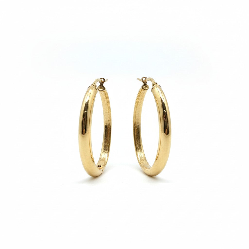 Naušnice s klasičnim kopčanjem - pozlaćeno srebro 3,5 × 2 cm