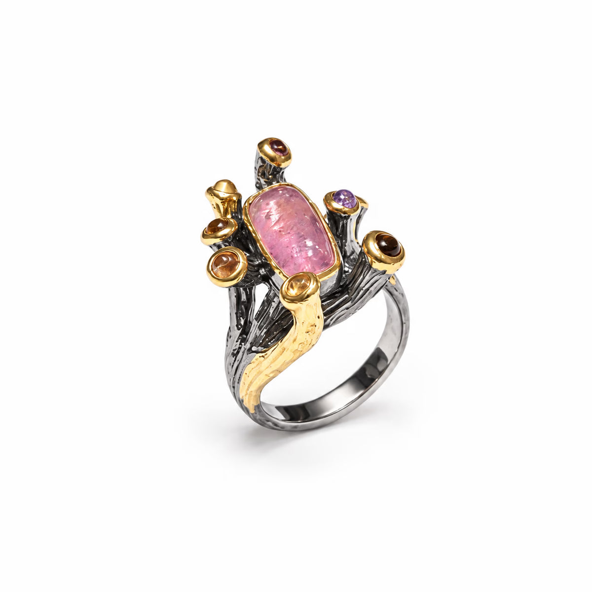 Silver ring with tourmaline