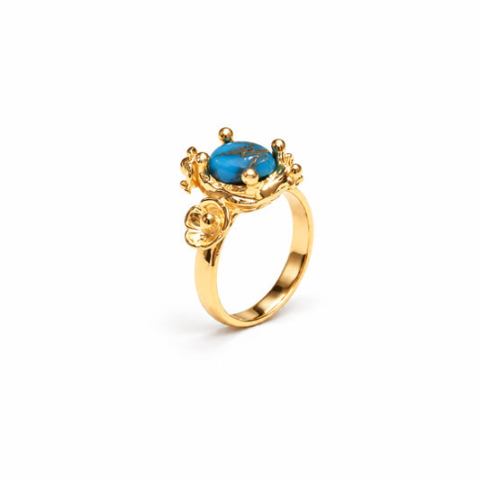 Pozlaćeni srebrni prsten s tirkizom DWP61