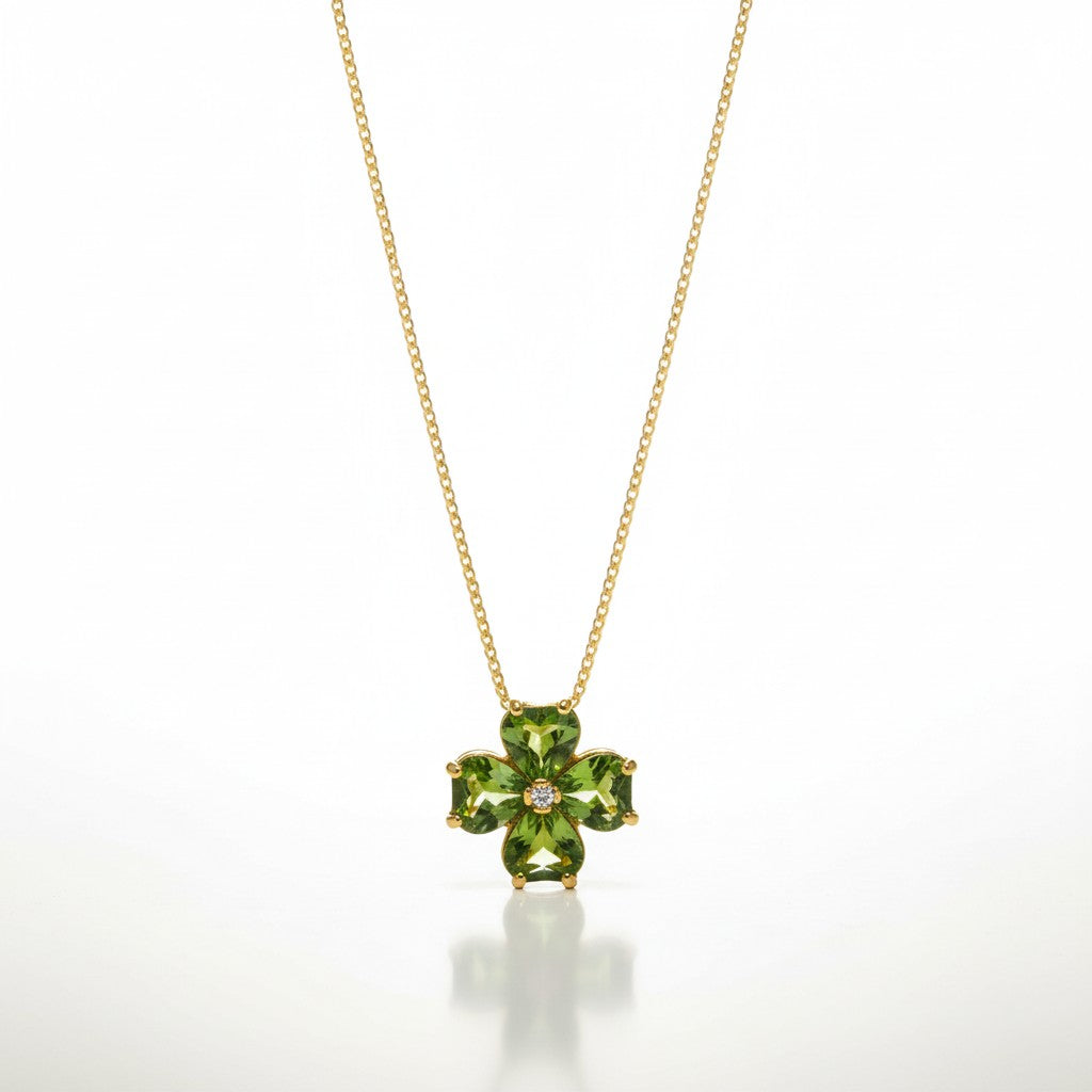 Ogrlica s peridotom – pozlaćeno srebro 40 cm