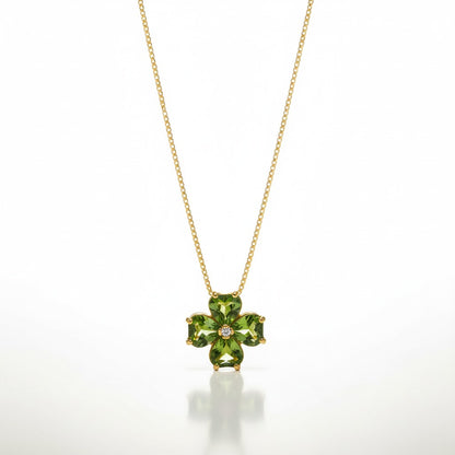 Ogrlica s peridotom – pozlaćeno srebro 40 cm