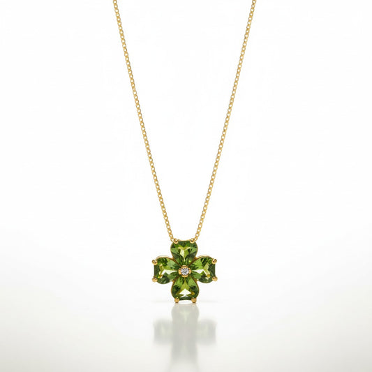 Ogrlica s peridotom – pozlaćeno srebro 40 cm