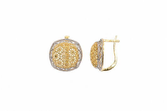 Earrings 14KT gold multicolor 2 cm