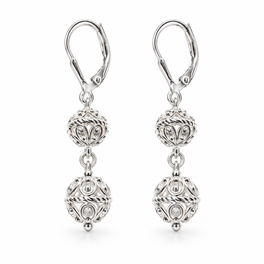 Srebrne viseće naušnice Tradicija WU64 Klara Jewelry