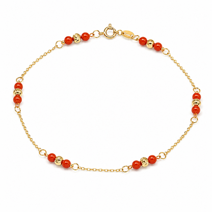 Narukvica zlatna 14KT

Ova elegantna narukvica izrađena je od 14-karatnog žutog zlata. Njezina dužina od 18 cm osigurava ugodno nošenje i savršeno pristajanje na zapešću. Zahvaljujući bezvremenskom dizajnu, idealna je za svakodnevno nošenje ili posebne prigode, dodajući suptilan i luksuzan detalj vašem stilu.