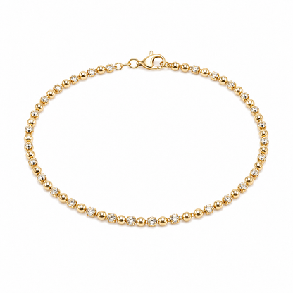 Narukvica zlatna 14KT

Ova elegantna narukvica izrađena je od 14-karatnog žutog zlata i odiše bezvremenskom sofisticiranošću. Njezina dužina od 18 cm osigurava ugodno nošenje i savršeno pristajanje na zapešću. Zahvaljujući klasičnom dizajnu, idealna je za svakodnevno nošenje ili posebne prigode, dodajući suptilan i luksuzan detalj vašem stilu.