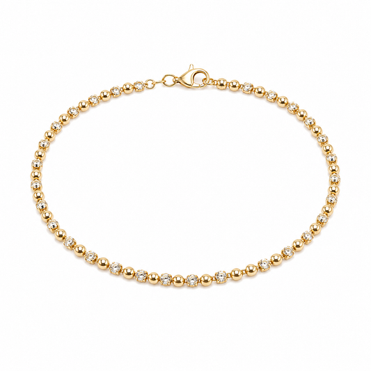 Narukvica zlatna 14KT

Ova elegantna narukvica izrađena je od 14-karatnog žutog zlata i odiše bezvremenskom sofisticiranošću. Njezina dužina od 18 cm osigurava ugodno nošenje i savršeno pristajanje na zapešću. Zahvaljujući klasičnom dizajnu, idealna je za svakodnevno nošenje ili posebne prigode, dodajući suptilan i luksuzan detalj vašem stilu.