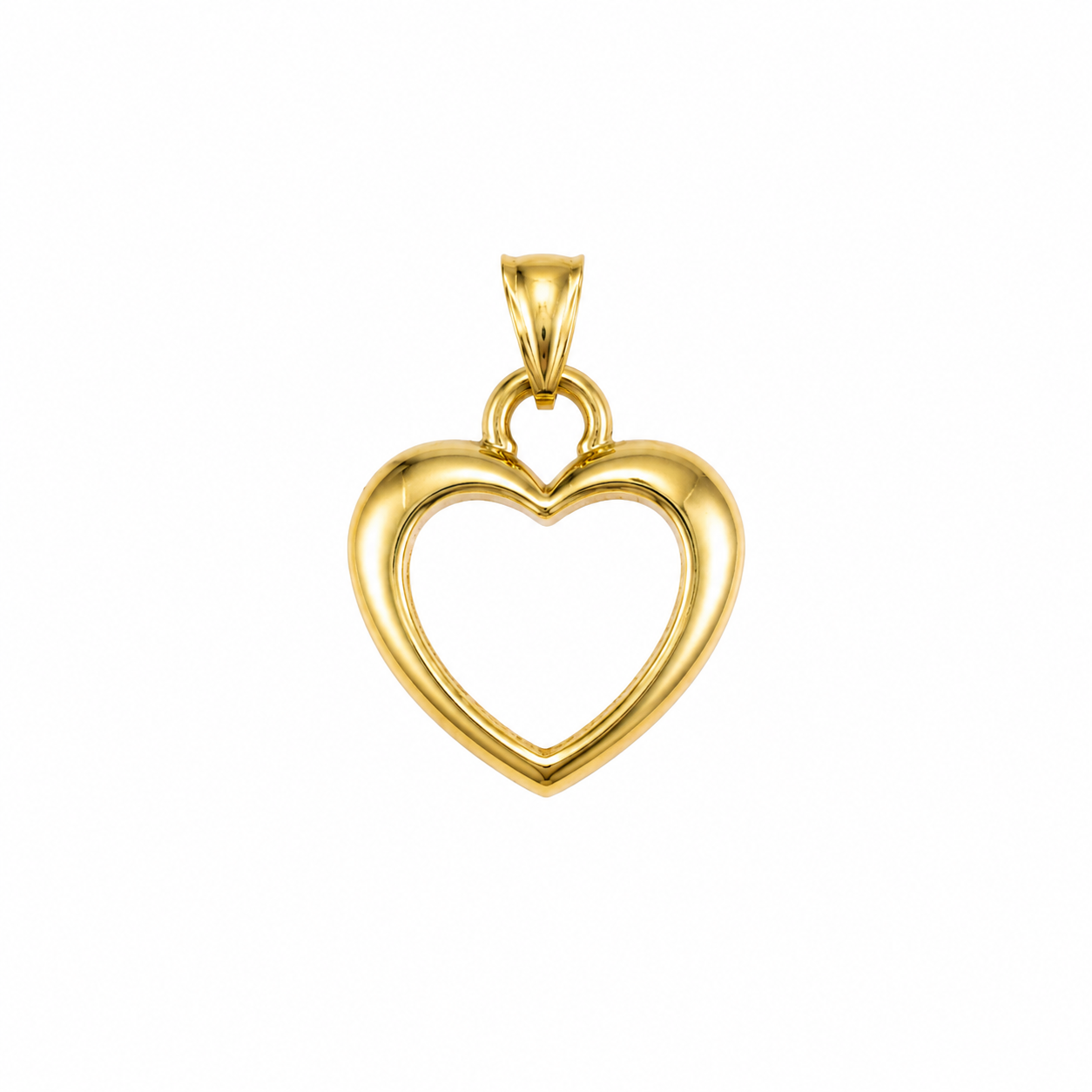 Privjesak srce od zlata 14KT u višebojnom tonu, dimenzije 2.5 cm x 1.5 cm.